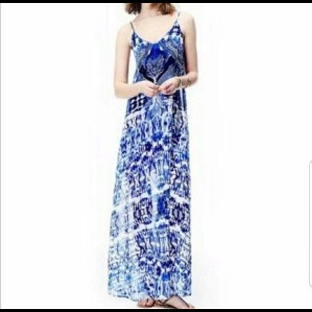 Express small maxi dress blue and white